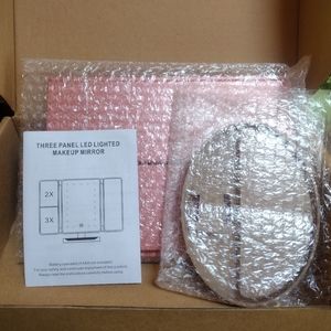 Pink Bespoke makeup tri mirror